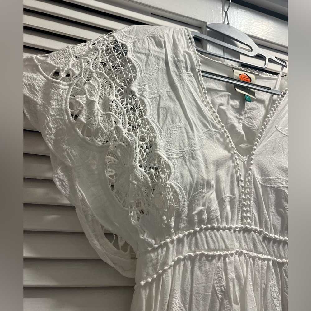Farm Rio White Richelieu Midi Dress Small - Picture 5 of 10